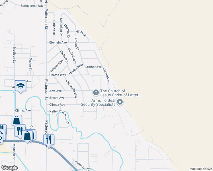 map of restaurants, bars, coffee shops, grocery stores, and more near 1744 Kimberly Drive in Klamath Falls