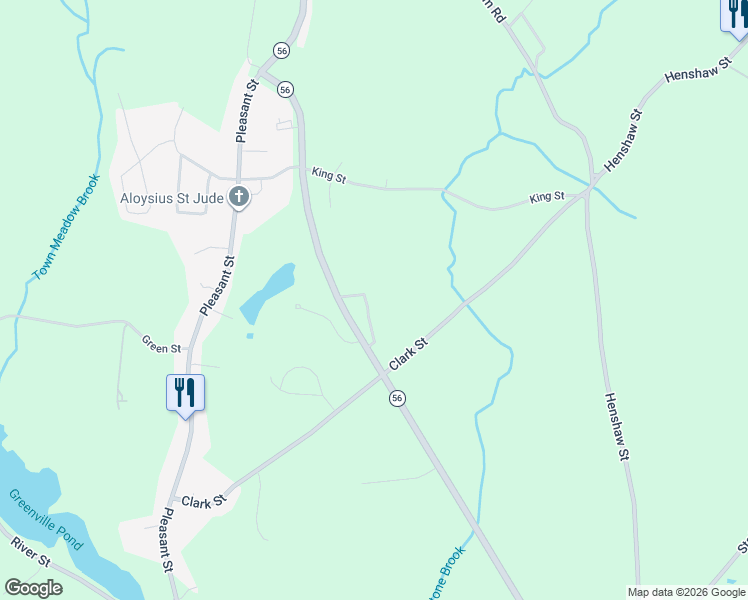 map of restaurants, bars, coffee shops, grocery stores, and more near 75 Huntoon Memorial Highway in Leicester