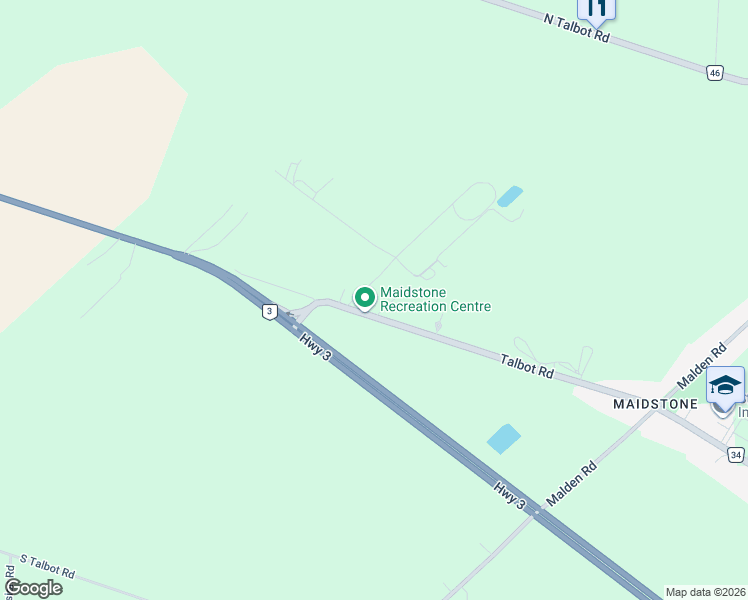 map of restaurants, bars, coffee shops, grocery stores, and more near 10720 North Talbot Road in Tecumseh