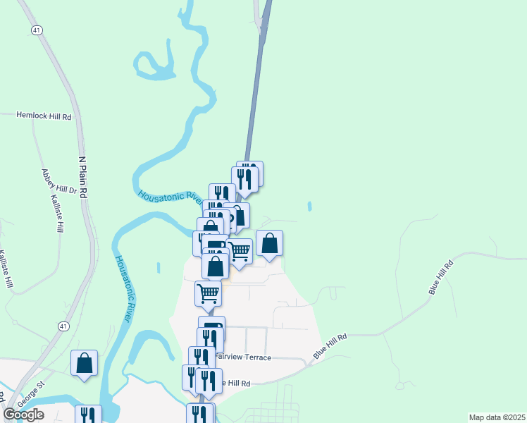 map of restaurants, bars, coffee shops, grocery stores, and more near 14 Crissey Road in Great Barrington