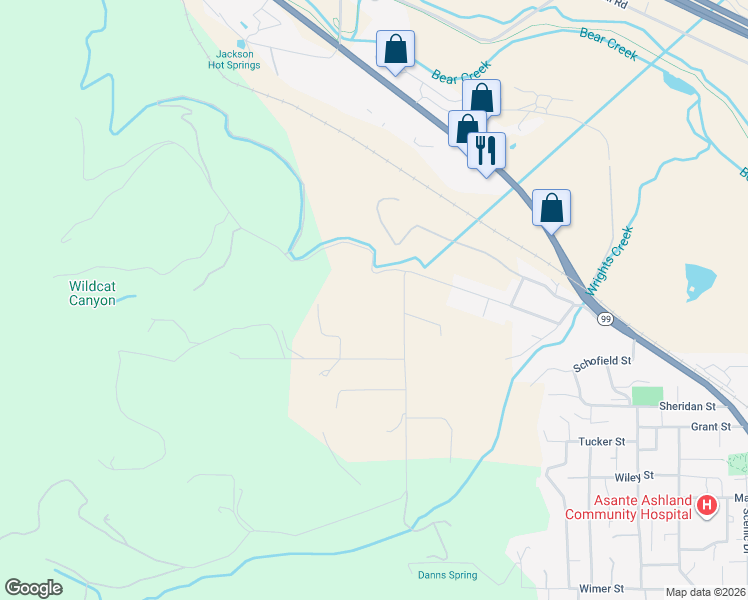 map of restaurants, bars, coffee shops, grocery stores, and more near 1450 Ashland Mine Road in Ashland