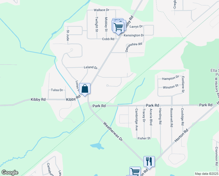 map of restaurants, bars, coffee shops, grocery stores, and more near 1543 Samaritan Drive in Jackson