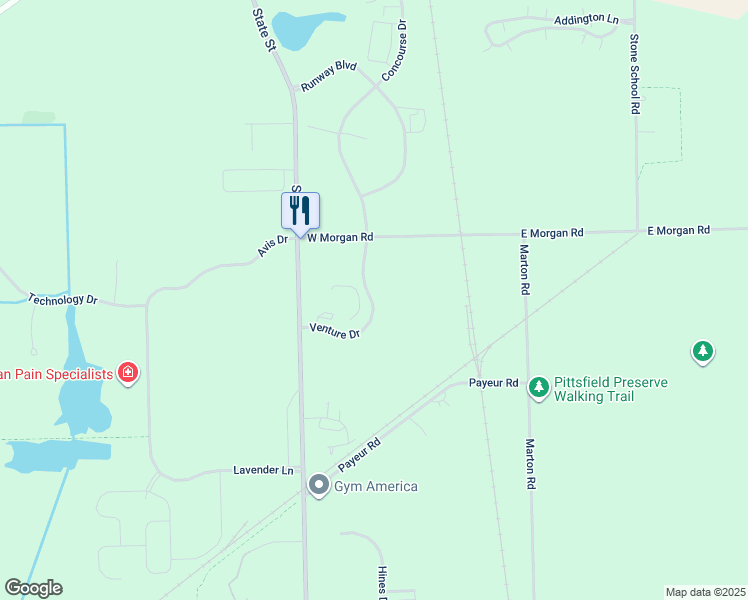 map of restaurants, bars, coffee shops, grocery stores, and more near in Ann Arbor