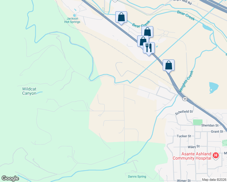 map of restaurants, bars, coffee shops, grocery stores, and more near 1450 Ashland Mine Road in Ashland