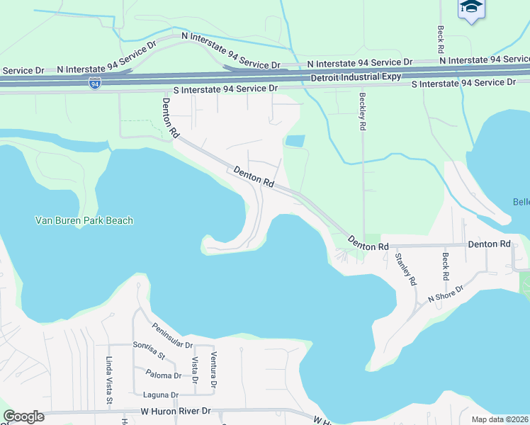 map of restaurants, bars, coffee shops, grocery stores, and more near 48355 Bayshore Drive in Belleville