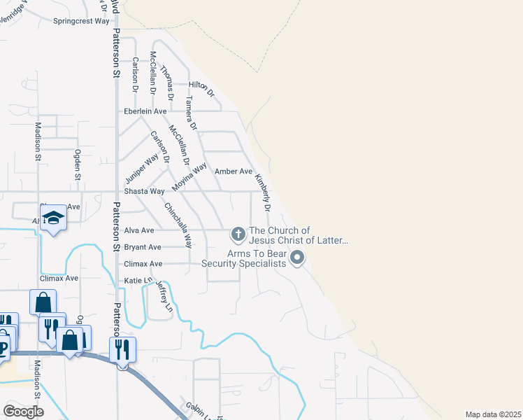 map of restaurants, bars, coffee shops, grocery stores, and more near 1744 Kimberly Dr in Klamath Falls