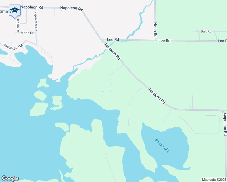 map of restaurants, bars, coffee shops, grocery stores, and more near 6831 Price Lake Rd N in Jackson