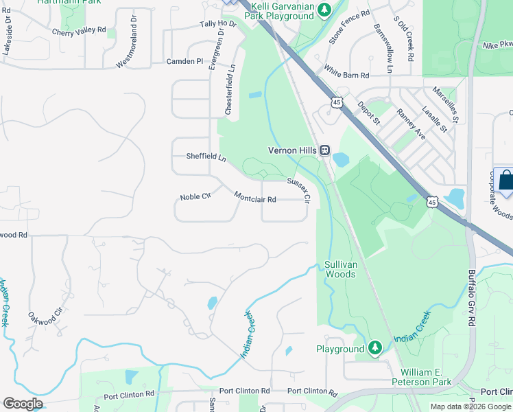 map of restaurants, bars, coffee shops, grocery stores, and more near 734 Nardis Drive in Vernon Hills