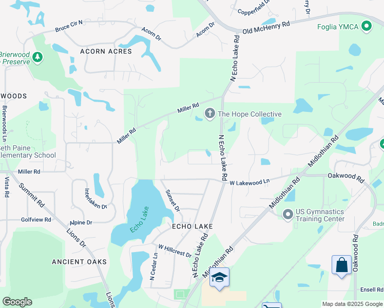map of restaurants, bars, coffee shops, grocery stores, and more near 237 Mark Lane in Lake Zurich