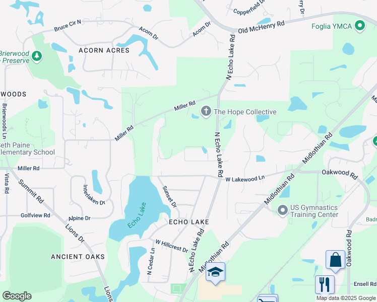 map of restaurants, bars, coffee shops, grocery stores, and more near 237 Mark Lane in Lake Zurich