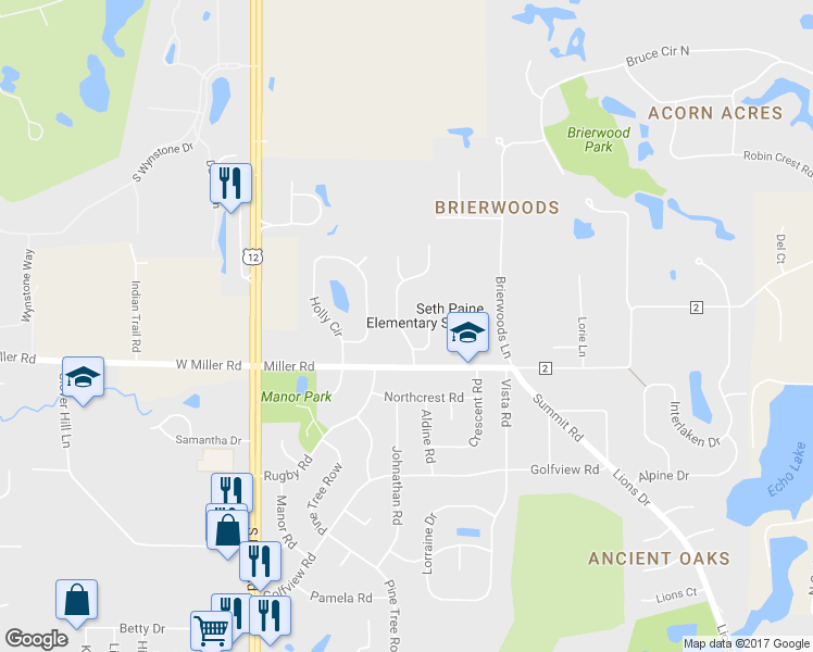 map of restaurants, bars, coffee shops, grocery stores, and more near 921 Manchester Road in Lake Zurich