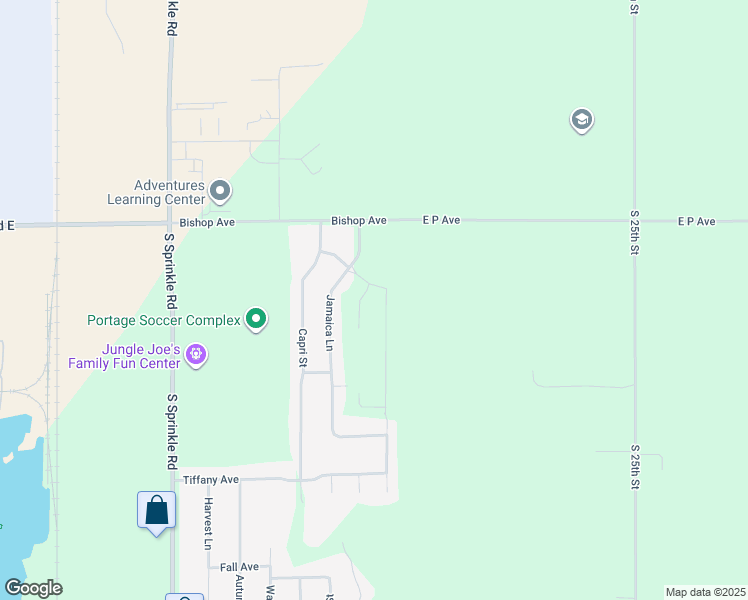 map of restaurants, bars, coffee shops, grocery stores, and more near 7127 Jamaica Lane in Portage