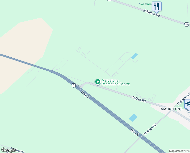 map of restaurants, bars, coffee shops, grocery stores, and more near 10720 North Talbot Road in Tecumseh