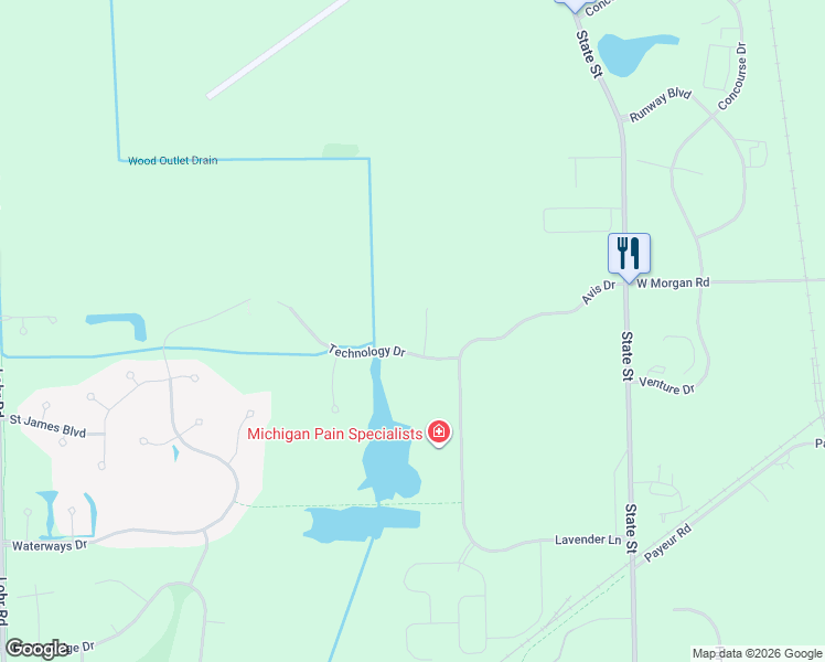 map of restaurants, bars, coffee shops, grocery stores, and more near 659 Fairfield Court in Ann Arbor
