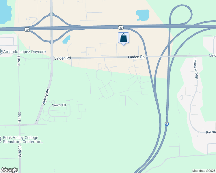 map of restaurants, bars, coffee shops, grocery stores, and more near 4919 Linden Road in Rockford