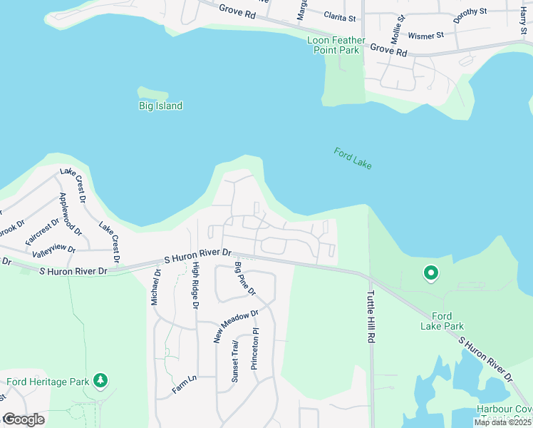 map of restaurants, bars, coffee shops, grocery stores, and more near 8726 Spinnaker Way in Ypsilanti