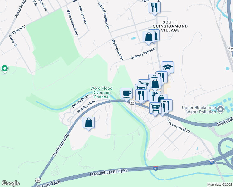 map of restaurants, bars, coffee shops, grocery stores, and more near 10 Jacobson Drive in Auburn