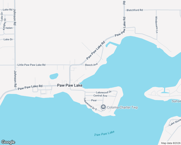 map of restaurants, bars, coffee shops, grocery stores, and more near 5713 Beech Street in Coloma