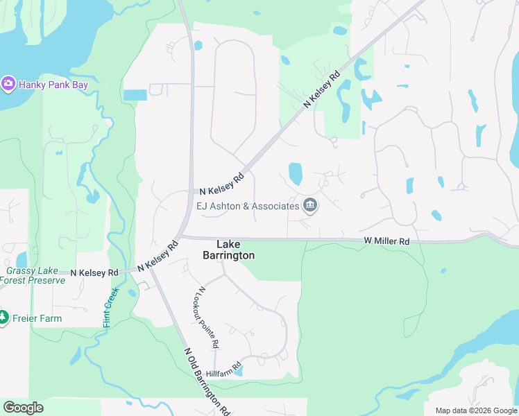 map of restaurants, bars, coffee shops, grocery stores, and more near 24131 North Coneflower Drive in Lake Barrington