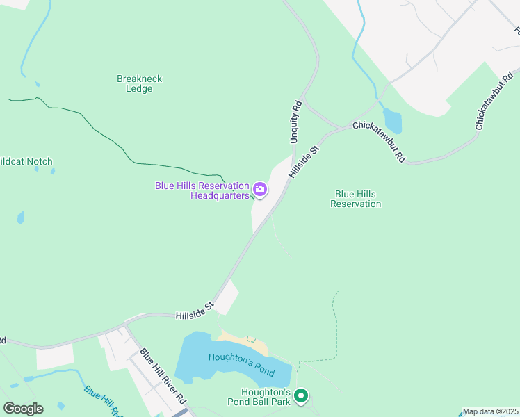 map of restaurants, bars, coffee shops, grocery stores, and more near 695 Hillside Street in Milton