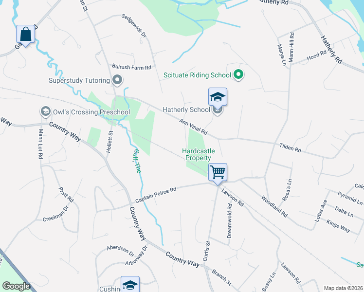 map of restaurants, bars, coffee shops, grocery stores, and more near 20 Pleasant Street in Scituate