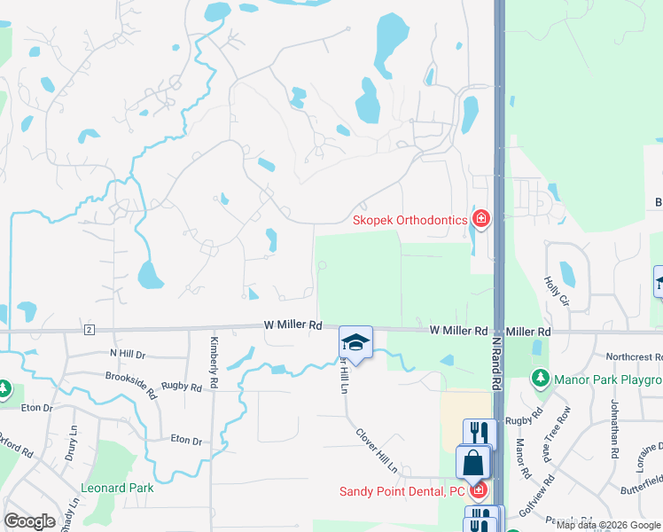 map of restaurants, bars, coffee shops, grocery stores, and more near 24974 Arrowhead Court in North Barrington
