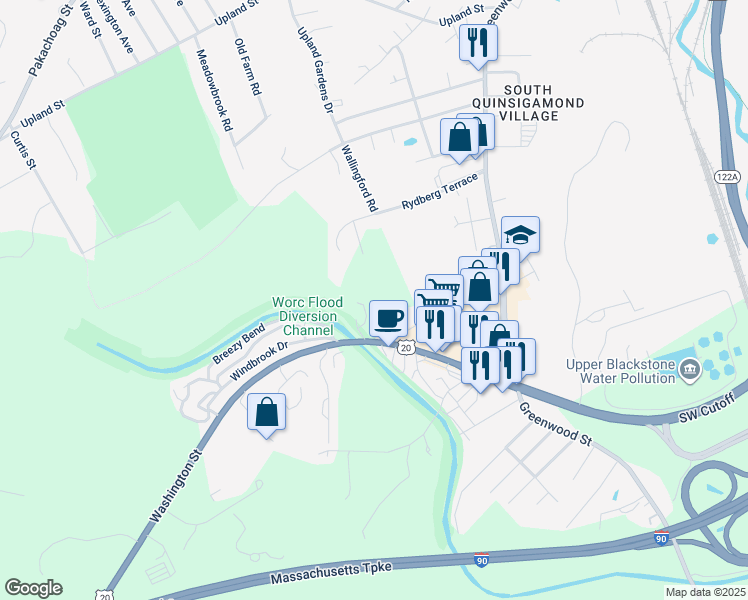 map of restaurants, bars, coffee shops, grocery stores, and more near 10 Jacobson Drive in Auburn