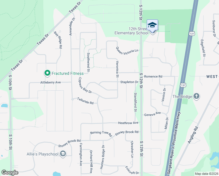map of restaurants, bars, coffee shops, grocery stores, and more near 5248 Torrey Pines Drive in Kalamazoo