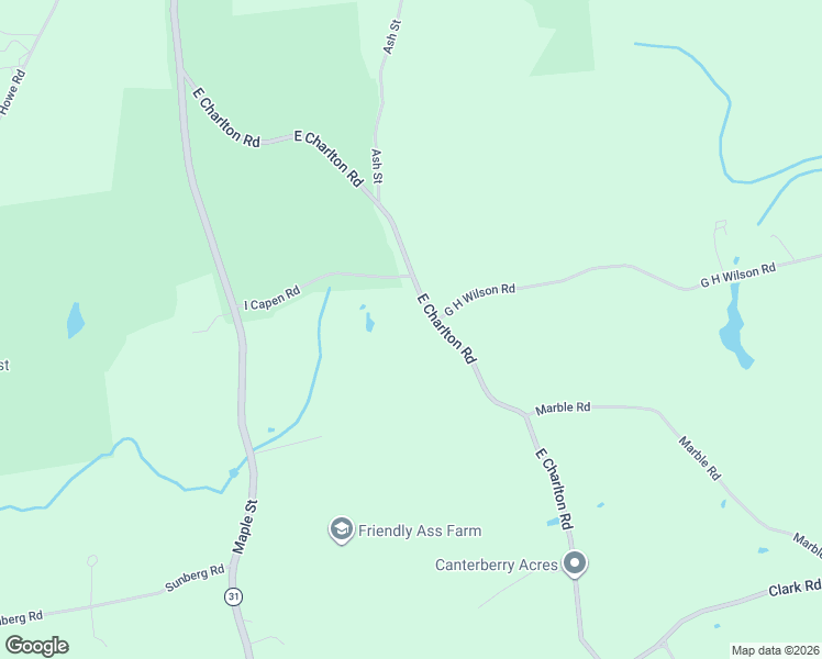 map of restaurants, bars, coffee shops, grocery stores, and more near 42 East Charlton Road in Spencer