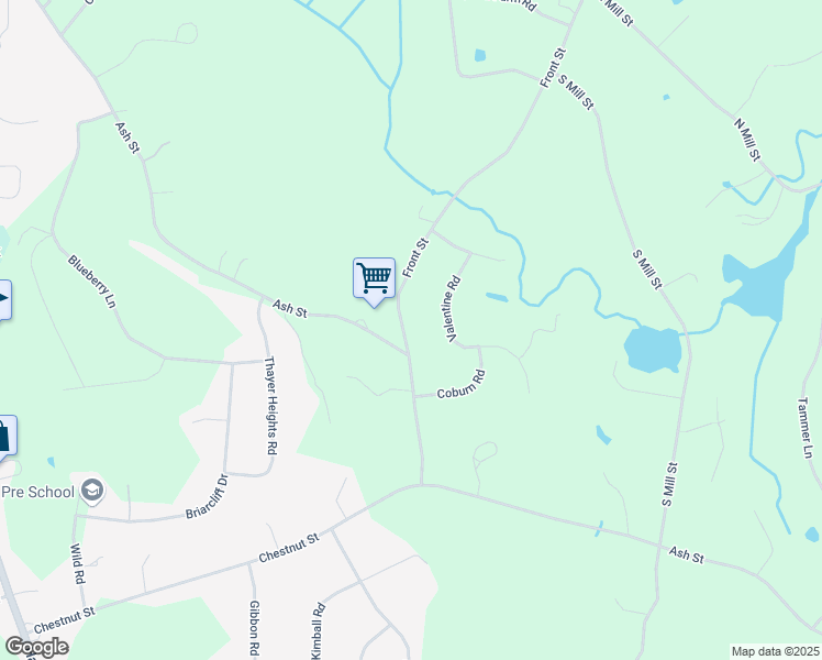 map of restaurants, bars, coffee shops, grocery stores, and more near 95 Front Street in Hopkinton