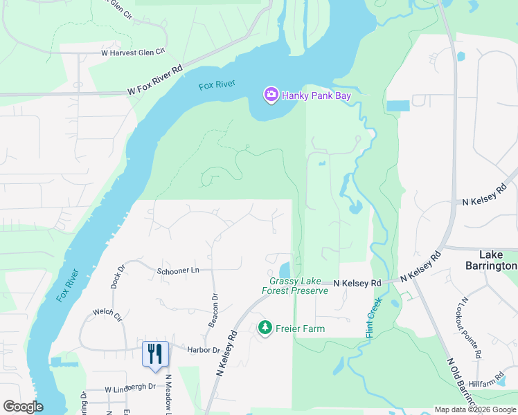 map of restaurants, bars, coffee shops, grocery stores, and more near 28120 Buoy Court in Lake Barrington