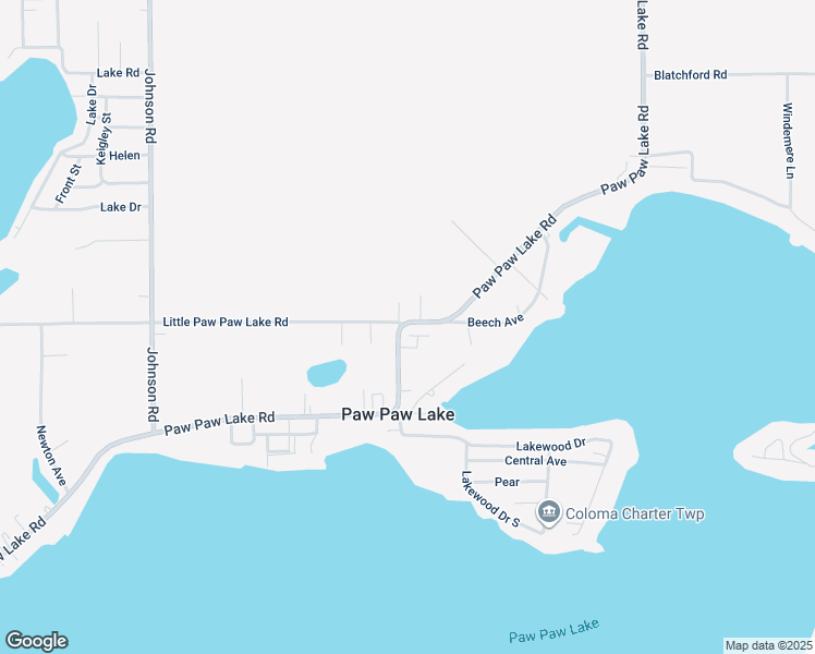 map of restaurants, bars, coffee shops, grocery stores, and more near 5651 Paw Paw Lake Road in Coloma