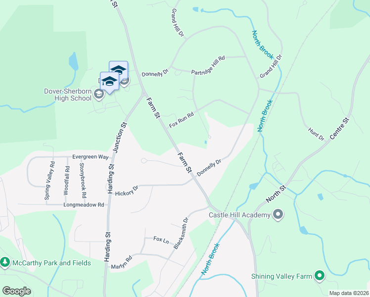 map of restaurants, bars, coffee shops, grocery stores, and more near 49 Farm Street in Medfield