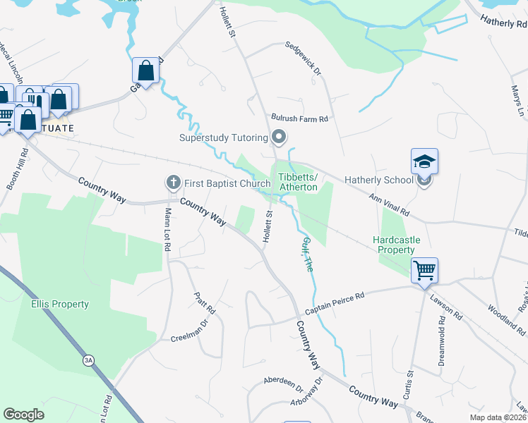 map of restaurants, bars, coffee shops, grocery stores, and more near 144 Hollett Street in Scituate