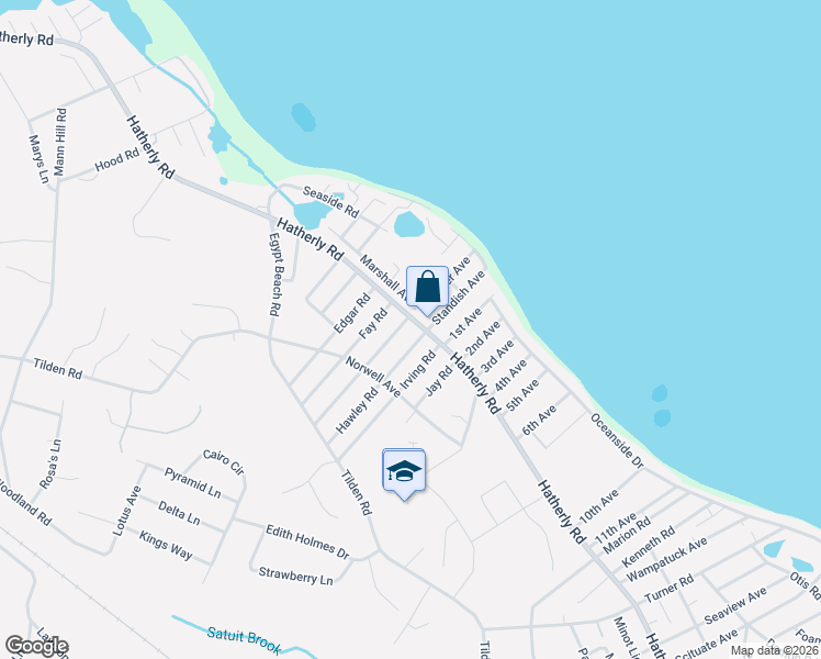 map of restaurants, bars, coffee shops, grocery stores, and more near 13 Marshall Avenue in Scituate