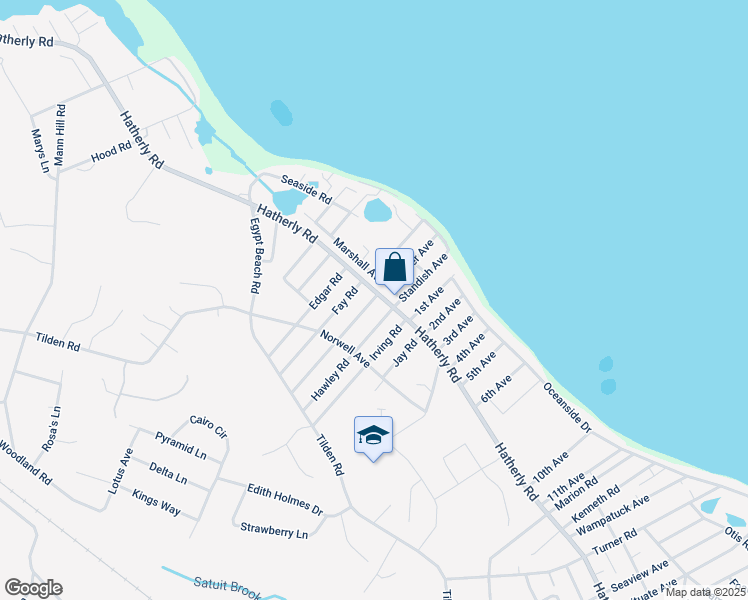 map of restaurants, bars, coffee shops, grocery stores, and more near 13 Marshall Avenue in Scituate