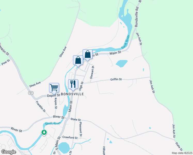 map of restaurants, bars, coffee shops, grocery stores, and more near 3014-3016 Hill Street in Palmer