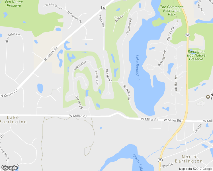 map of restaurants, bars, coffee shops, grocery stores, and more near 24346 Oak Hill Road in Lake Barrington