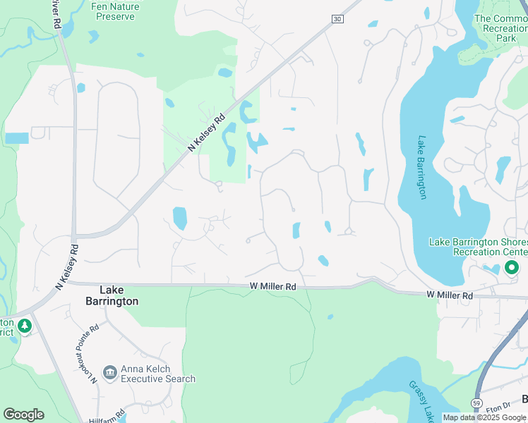 map of restaurants, bars, coffee shops, grocery stores, and more near 1257 Oak Hill Road in Lake Barrington