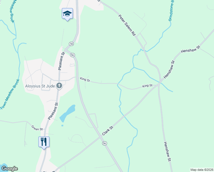 map of restaurants, bars, coffee shops, grocery stores, and more near 62 King Street in Leicester