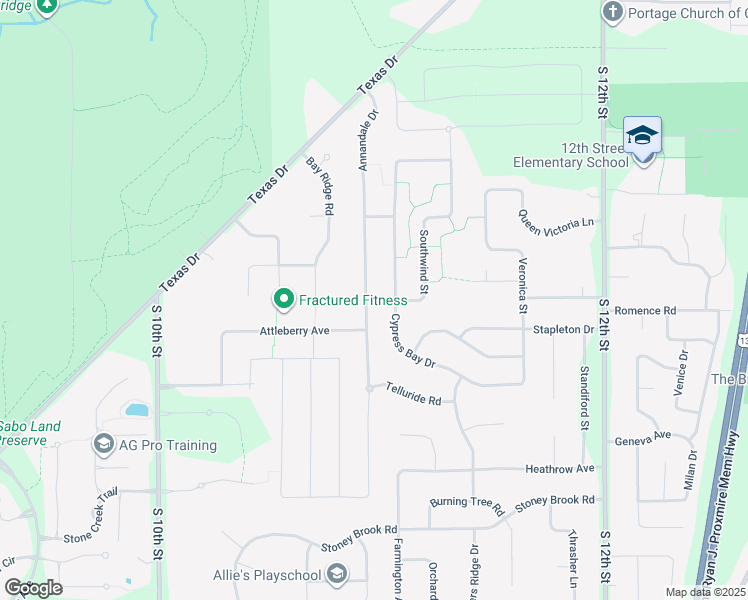 map of restaurants, bars, coffee shops, grocery stores, and more near 6970 Cypress Bay Drive in Kalamazoo