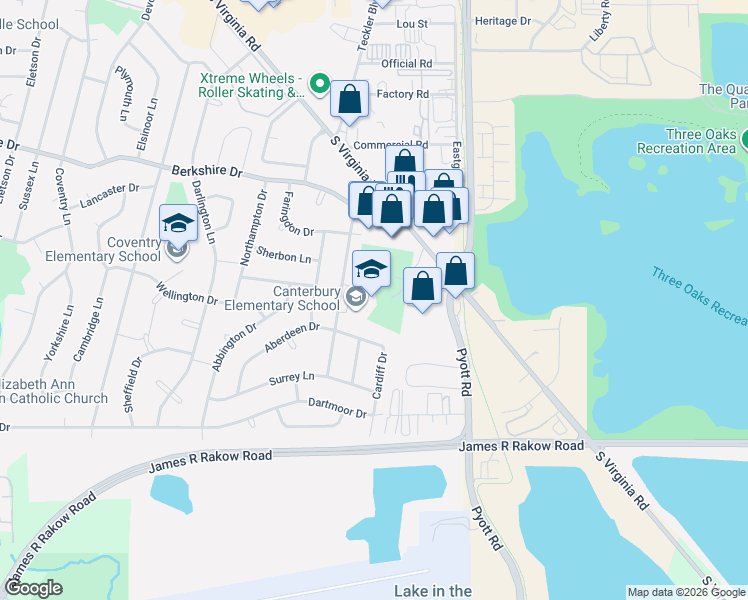 map of restaurants, bars, coffee shops, grocery stores, and more near 890 Aberdeen Dr in Crystal Lake