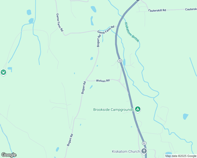 map of restaurants, bars, coffee shops, grocery stores, and more near 36 Wolven Road in Catskill