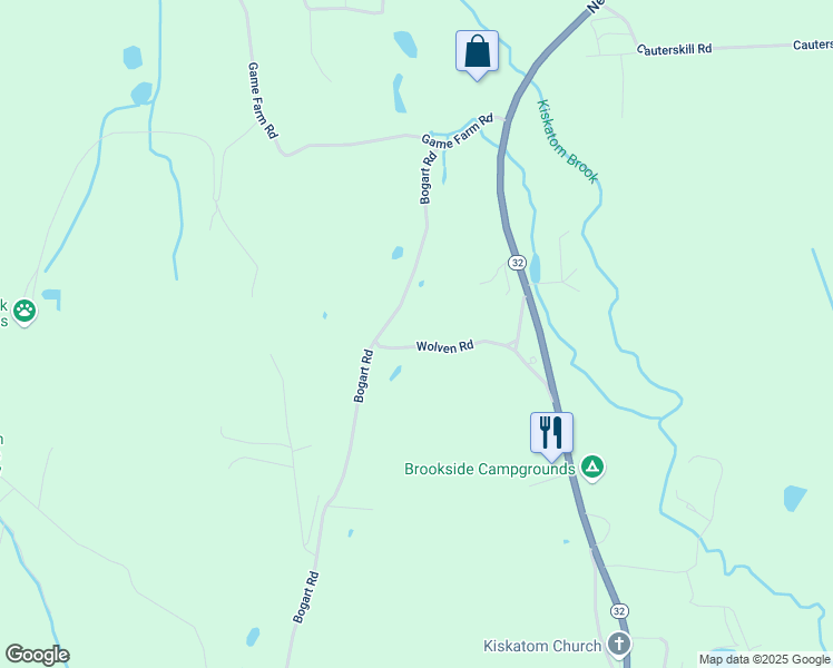 map of restaurants, bars, coffee shops, grocery stores, and more near 36 Wolven Rd in Catskill