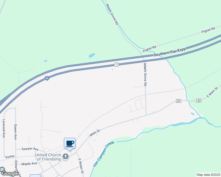 map of restaurants, bars, coffee shops, grocery stores, and more near 4999 Maple Grove Road in Friendship