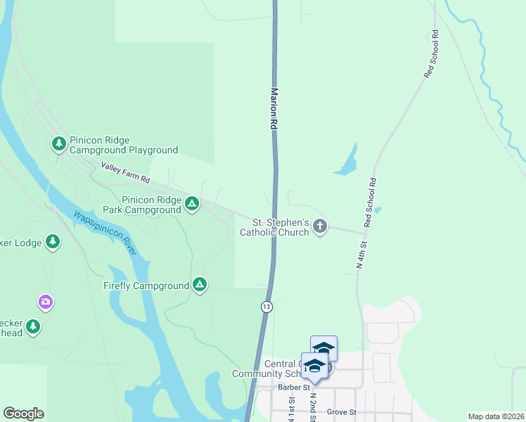 map of restaurants, bars, coffee shops, grocery stores, and more near 4863-4887 Valley Farm Road in Central City