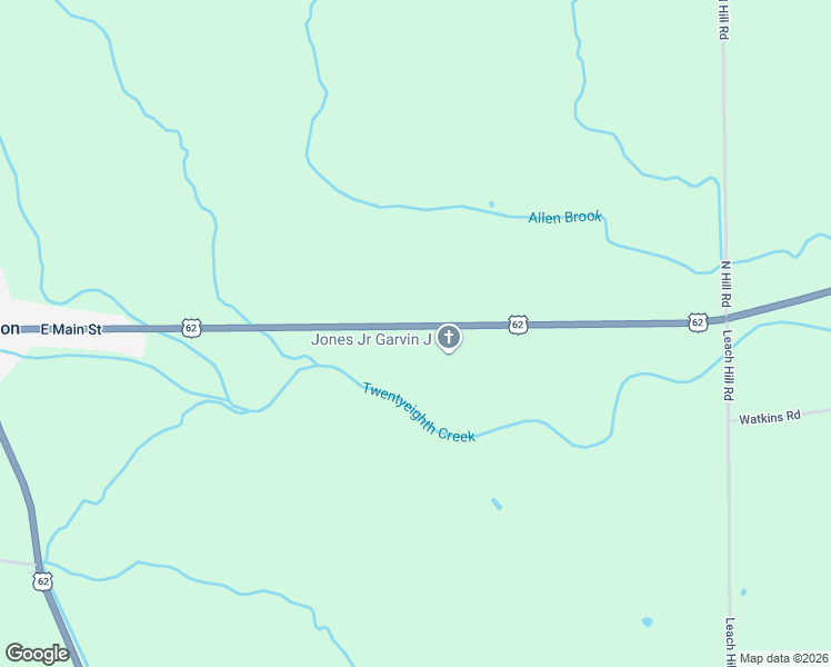 map of restaurants, bars, coffee shops, grocery stores, and more near 493 U.S. 62 in Kennedy