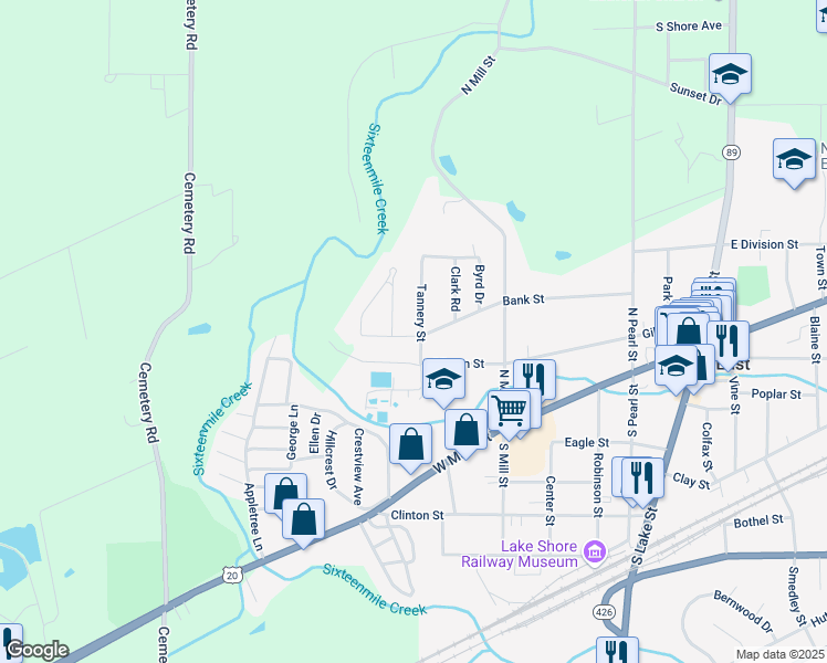 map of restaurants, bars, coffee shops, grocery stores, and more near 51 Tannery Street in North East