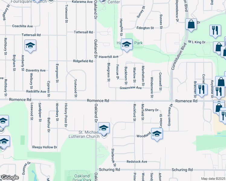 map of restaurants, bars, coffee shops, grocery stores, and more near 6948 Kiltz Street in Portage