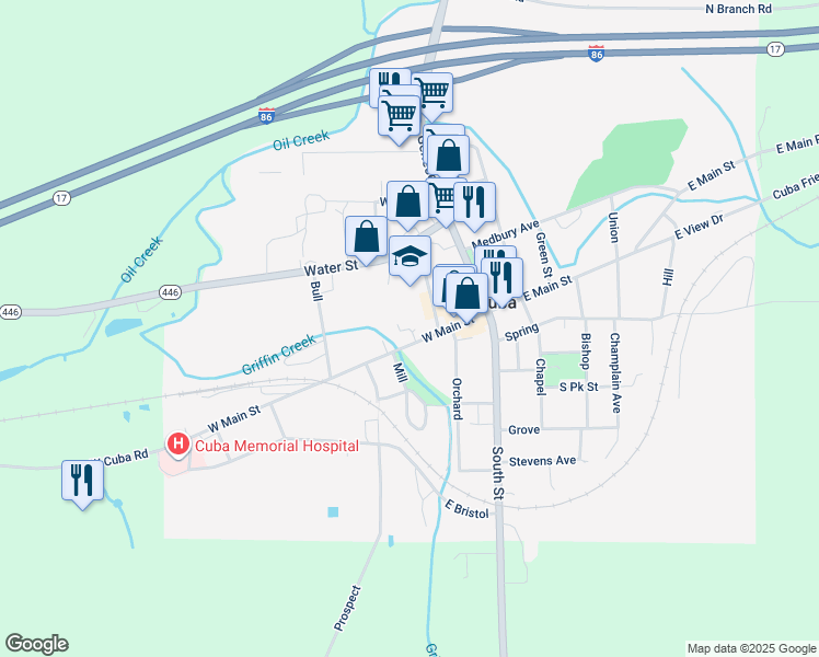 map of restaurants, bars, coffee shops, grocery stores, and more near 15 Elm in Cuba